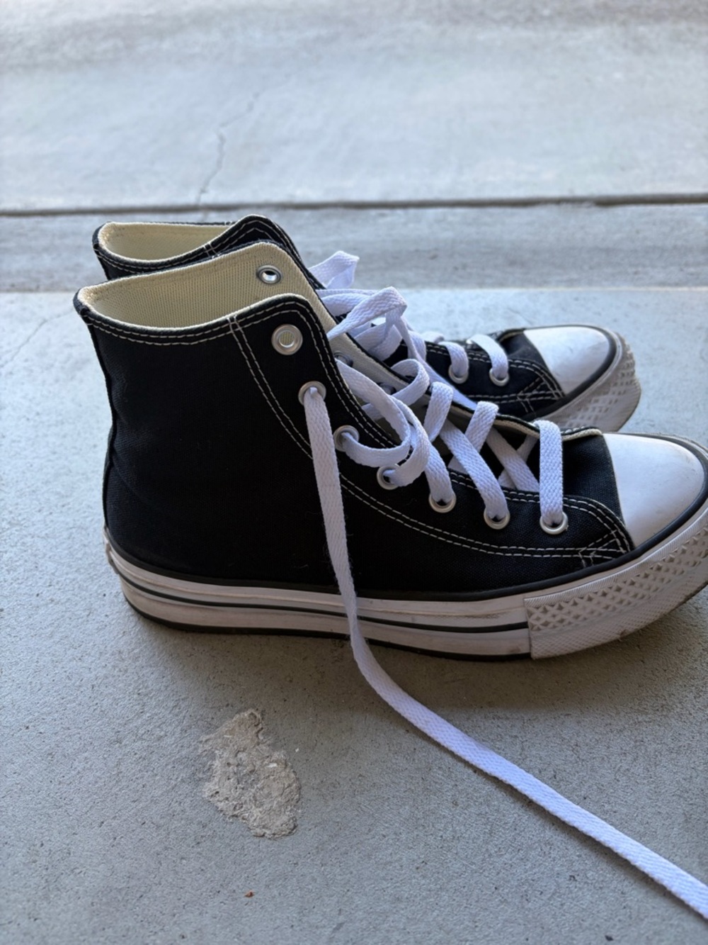 Converse Kids Black High-Top Sneakers with White Soles - Picture 2 of 7